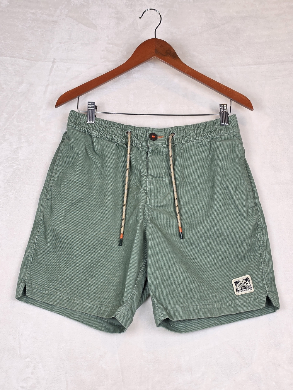 Howler Brothers Pressure Drop Cord Shorts Mens 30 Green Corduroy Drawstring